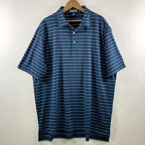 Peter Millar Summer Comfort Mens Striped Performance Polo Shirt Sz XXL Golf Club